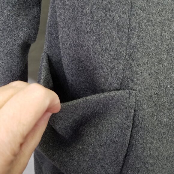 The Limited Pea Coat Women's M Wool Cashmere Gray Lined Classic Career Overcoat - Picture 3 of 15